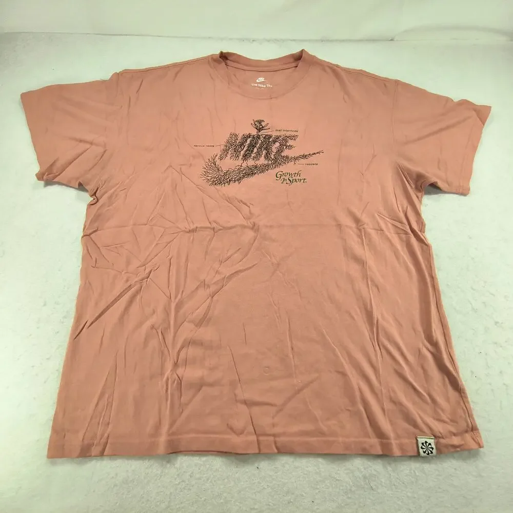 Nike Tee Growth In Sport Graphic Crew Neck Shirt Mens Size Extra Large XL Pink